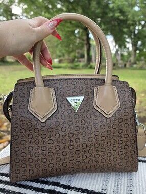 GUESS monogram Berkton barrel satchel